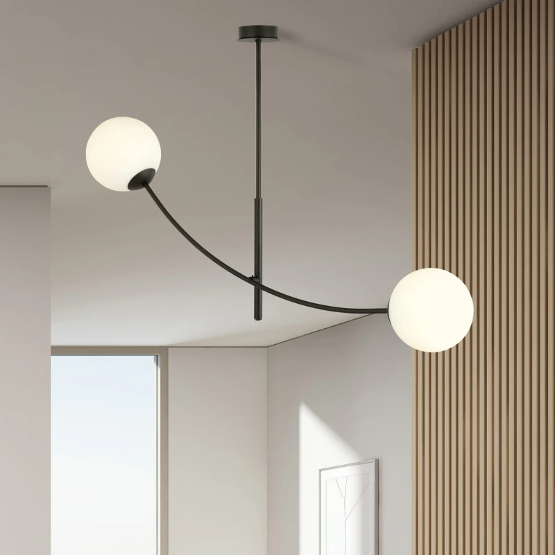 HUNTER 2 BLACK/OPAL	1102/2 lampa sufitowa żyrandol nowoczesny 3