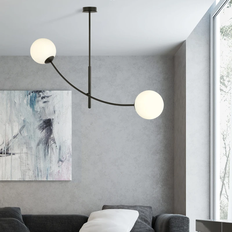 HUNTER 2 BLACK/OPAL	1102/2 lampa sufitowa żyrandol nowoczesny 4