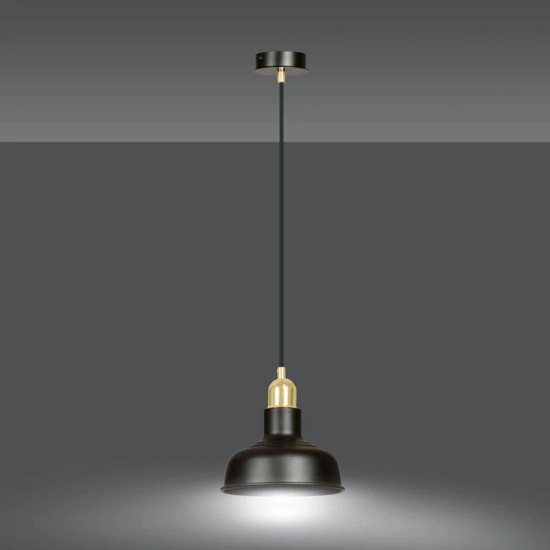 IBOR 1 BLACK 1042/1 nowoczesna lampa sufitowa czarna złote elementy 1