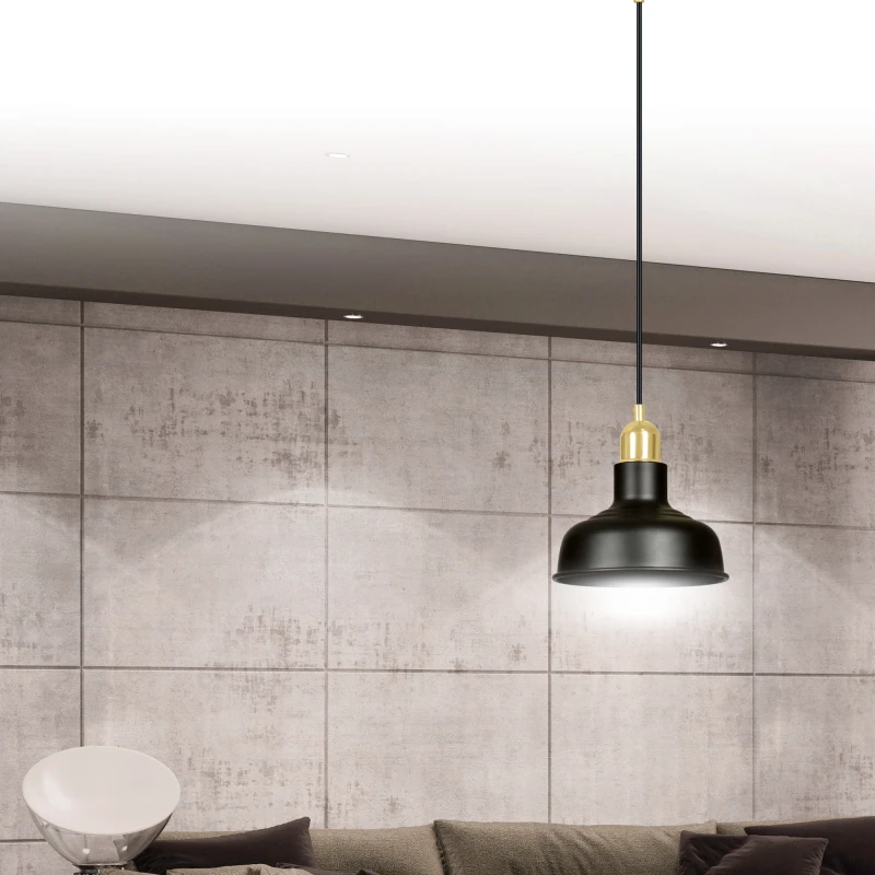 IBOR 1 BLACK 1042/1 nowoczesna lampa sufitowa czarna złote elementy 6
