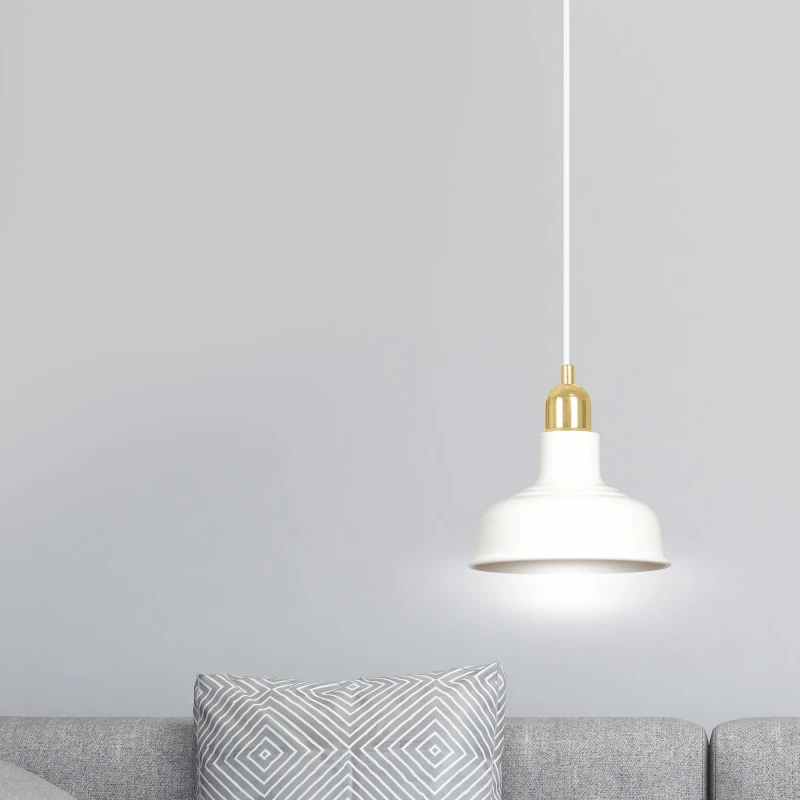 IBOR 1 WHITE 1043/1 nowoczesna lampa sufitowa biała złote elementy
