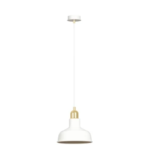 Lampa wisząca IBOR 1 WHITE biała ze złotymi elementami