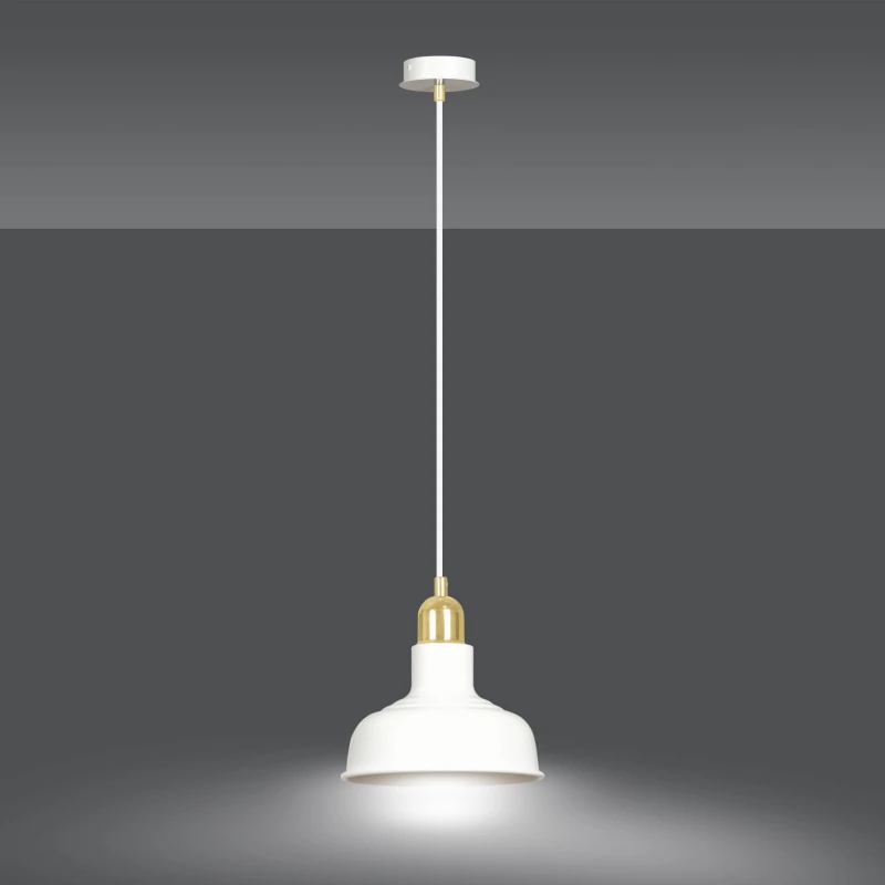 IBOR 1 WHITE 1043/1 nowoczesna lampa sufitowa biała złote elementy 2