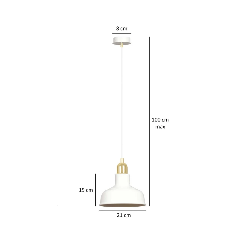IBOR 1 WHITE 1043/1 nowoczesna lampa sufitowa biała złote elementy 5