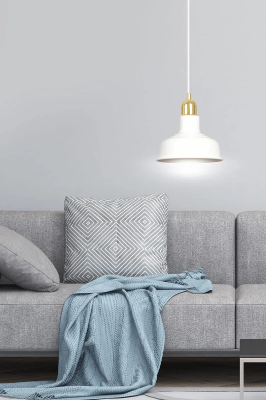 IBOR 1 WHITE 1043/1 nowoczesna lampa sufitowa biała złote elementy 7