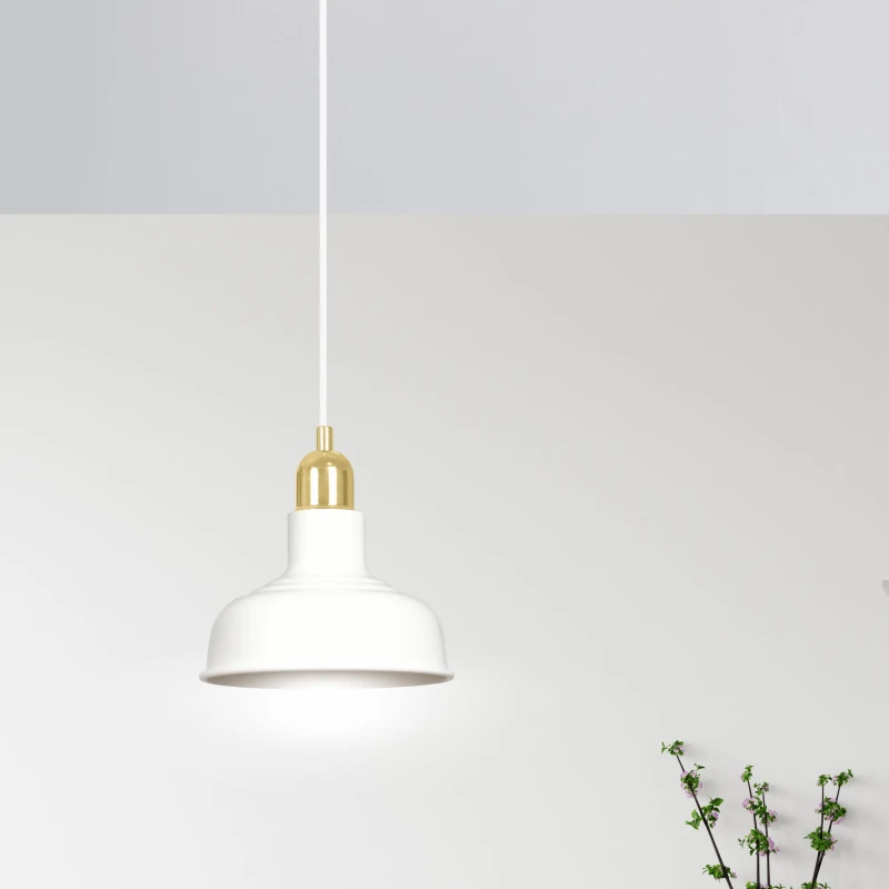 IBOR 1 WHITE 1043/1 nowoczesna lampa sufitowa biała złote elementy 8