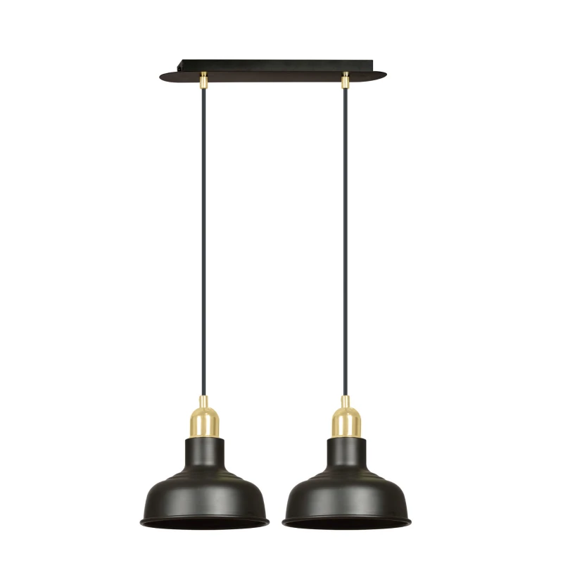 IBOR 2 BLACK 1042/2 nowoczesna lampa sufitowa czarna złote elementy 1