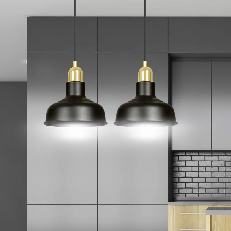 IBOR 2 BLACK 1042/2 nowoczesna lampa sufitowa czarna złote elementy 6