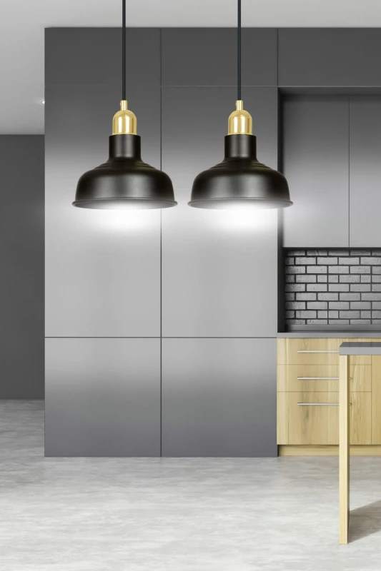 IBOR 2 BLACK 1042/2 nowoczesna lampa sufitowa czarna złote elementy 7