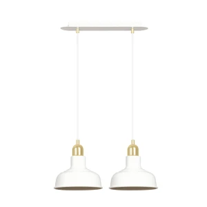Lampa wisząca IBOR 2 WHITE biała ze złotymi elementami