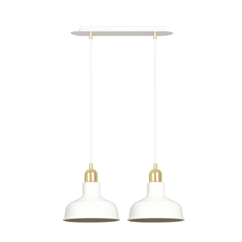 IBOR 2 WHITE 1043/2 nowoczesna lampa sufitowa biała złote elementy 1