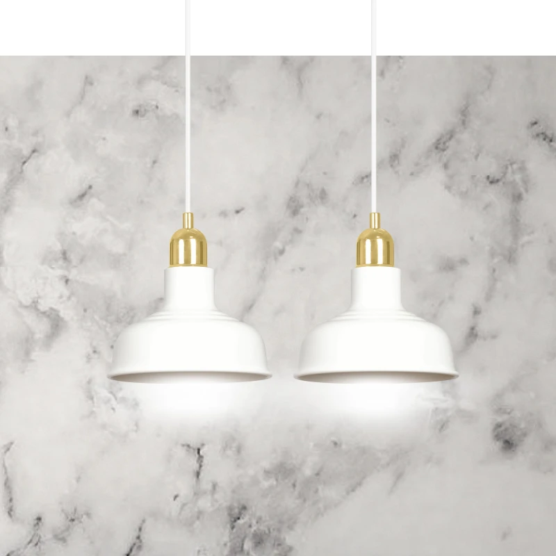 IBOR 2 WHITE 1043/2 nowoczesna lampa sufitowa biała złote elementy 6