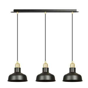 Lampa wisząca IBOR 3 BLACK czarna ze złotymi elementami
