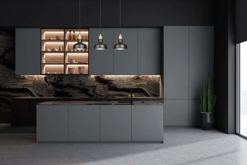 IBOR 3 BLACK 1042/3 nowoczesna lampa sufitowa czarna złote elementy 9