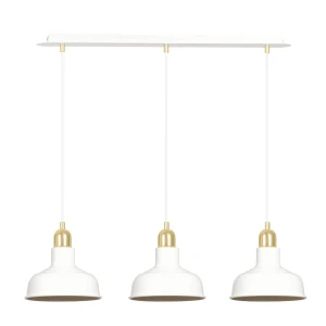 Lampa wisząca IBOR 3 WHITE biała ze złotymi elementami