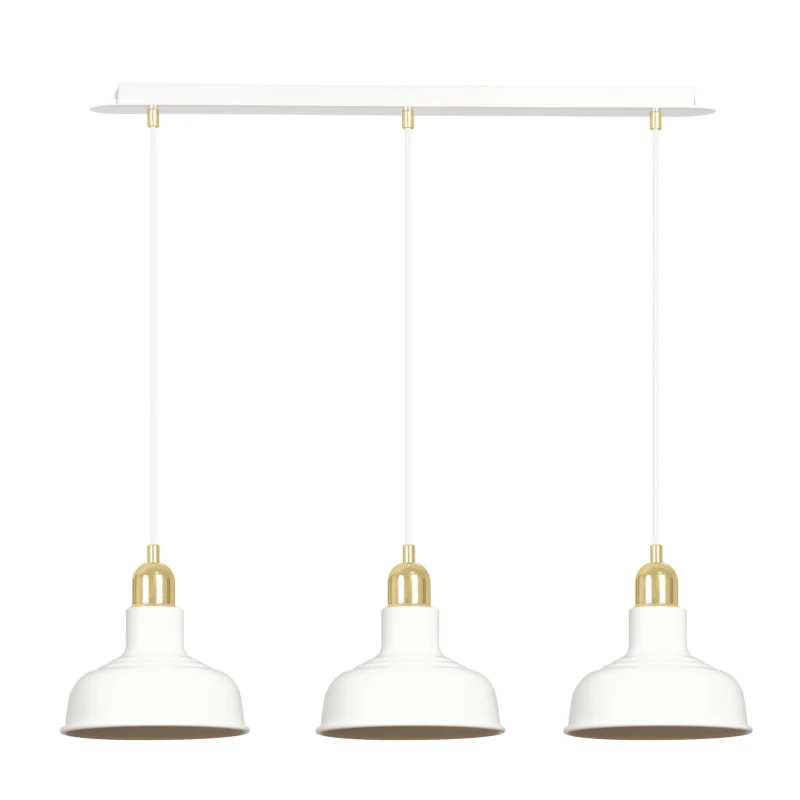 IBOR 3 WHITE 1043/3 nowoczesna lampa sufitowa biała złote elementy 1