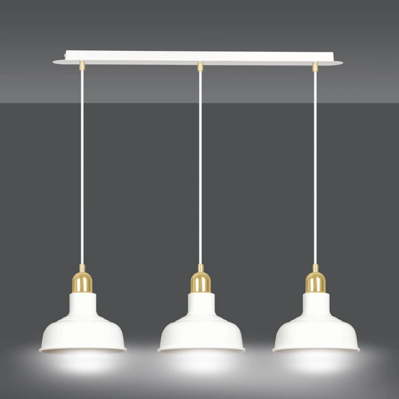IBOR 3 WHITE 1043/3 nowoczesna lampa sufitowa biała złote elementy 2