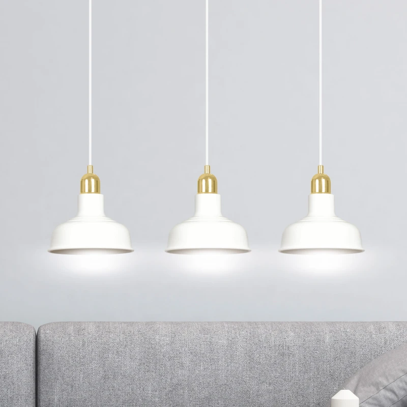 IBOR 3 WHITE 1043/3 nowoczesna lampa sufitowa biała złote elementy 6
