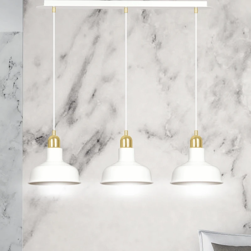 IBOR 3 WHITE 1043/3 nowoczesna lampa sufitowa biała złote elementy 8