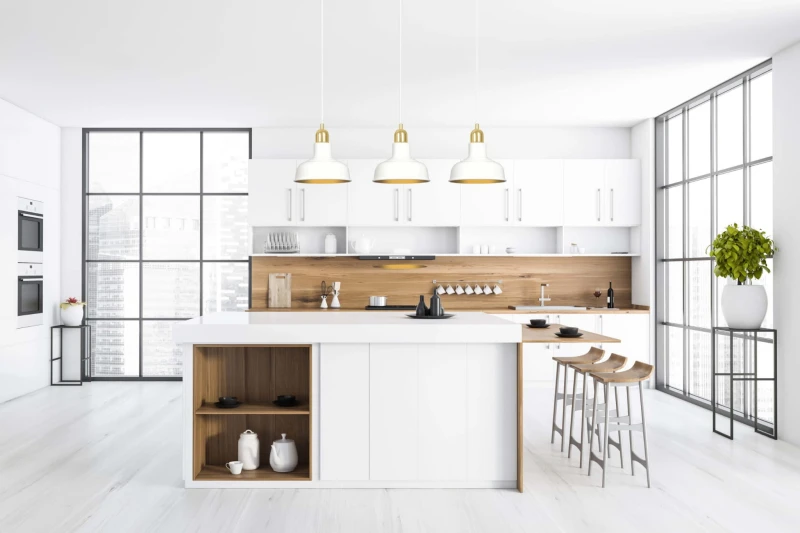 IBOR 3 WHITE 1043/3 nowoczesna lampa sufitowa biała złote elementy 12