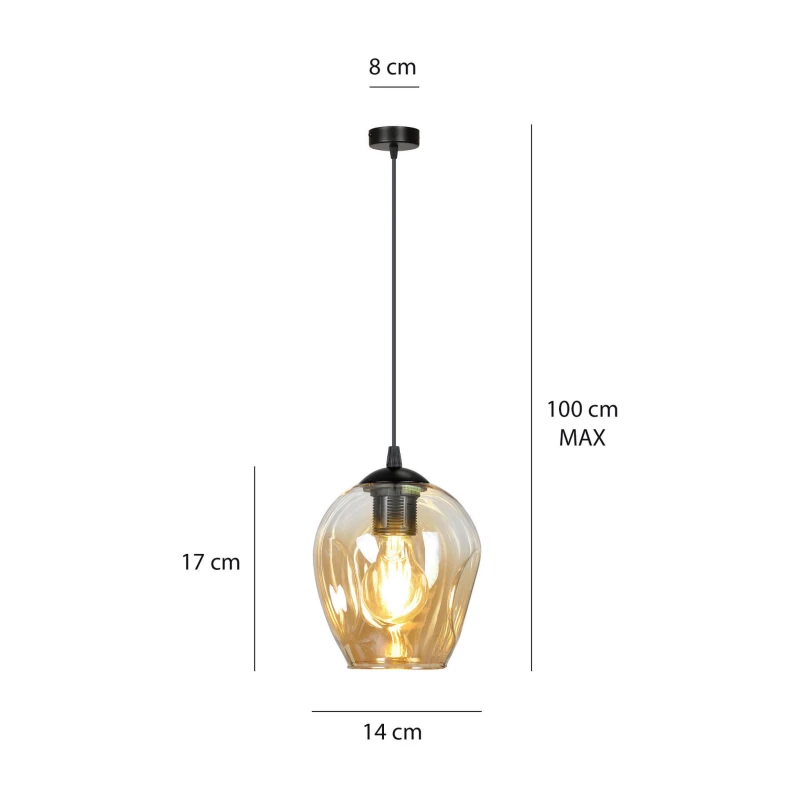 ISTAR 1 BL MIODOWA 677/1 lampa wisząca żyrandol nowoczesny szklane klosze NOWOŚĆ 5