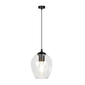Lampa wisząca ISTAR 1 BL TRANSPARENT przeźroczysty klosz