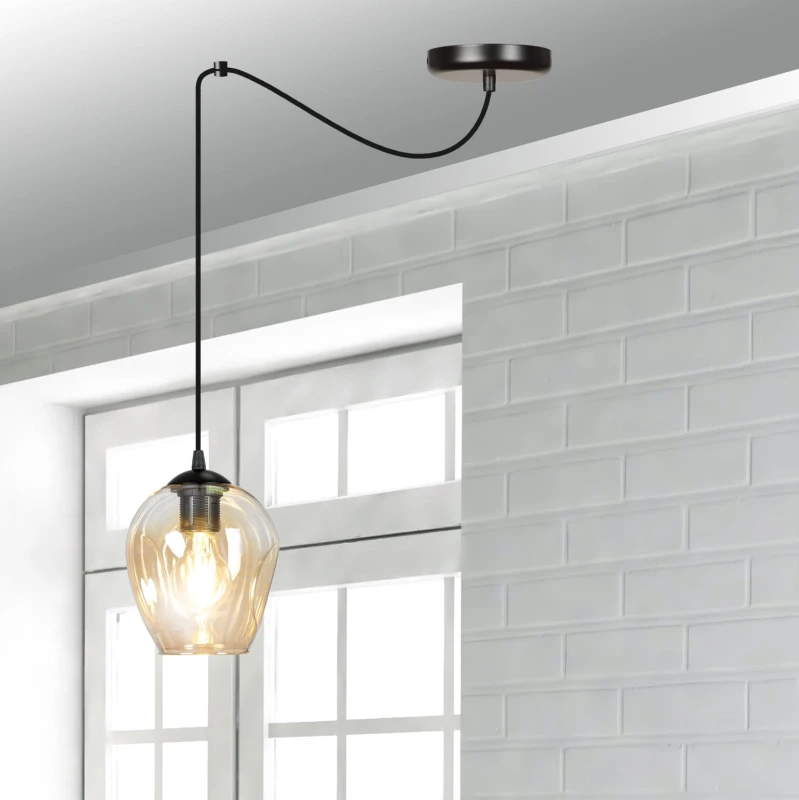 LEVEL 1 BL MIODOWY 758/1 lampa wisząca klosze szklane kule regulowana nowoczesna
