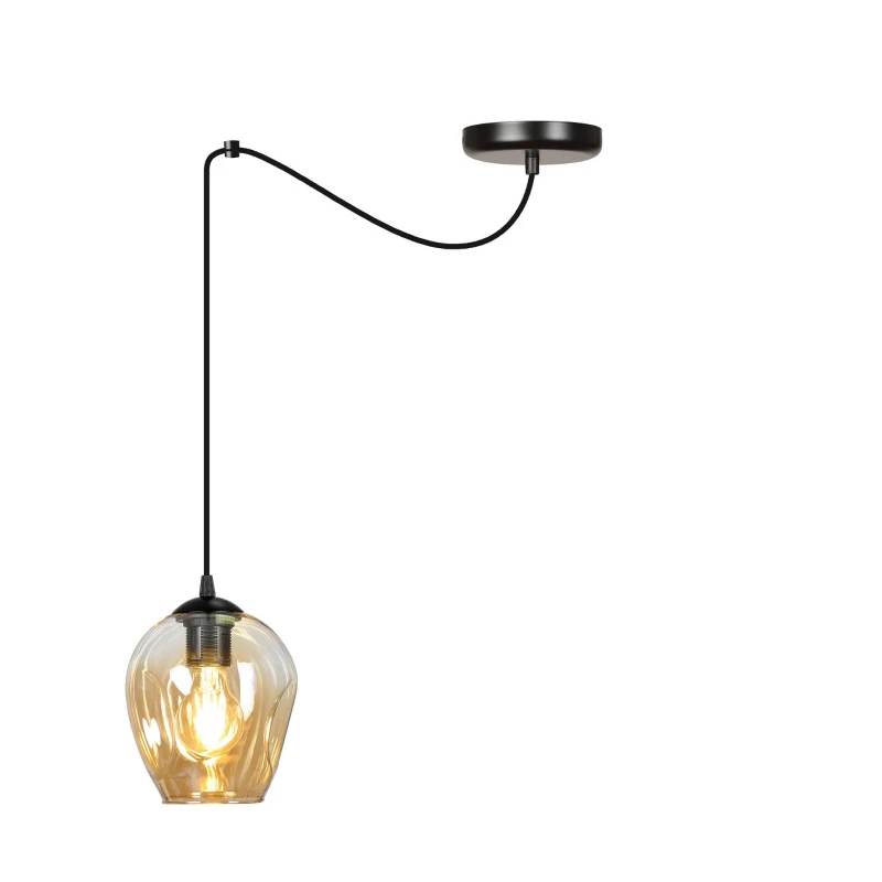 LEVEL 1 BL MIODOWY 758/1 lampa wisząca klosze szklane kule regulowana nowoczesna 1