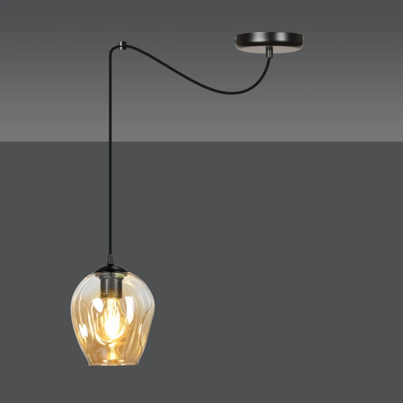 LEVEL 1 BL MIODOWY 758/1 lampa wisząca klosze szklane kule regulowana nowoczesna 4