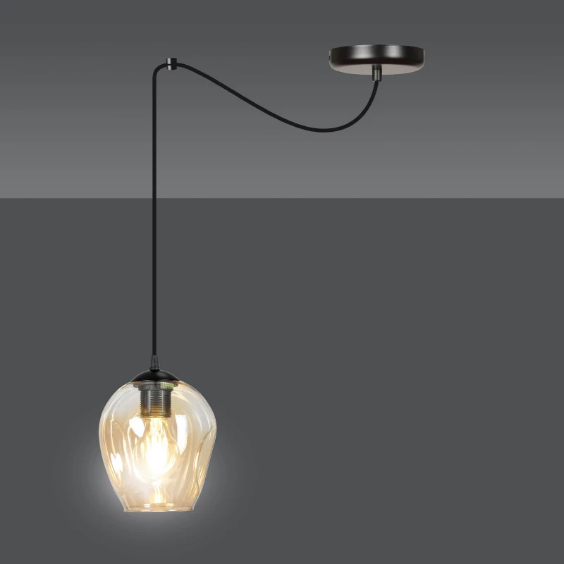 LEVEL 1 BL MIODOWY 758/1 lampa wisząca klosze szklane kule regulowana nowoczesna 5