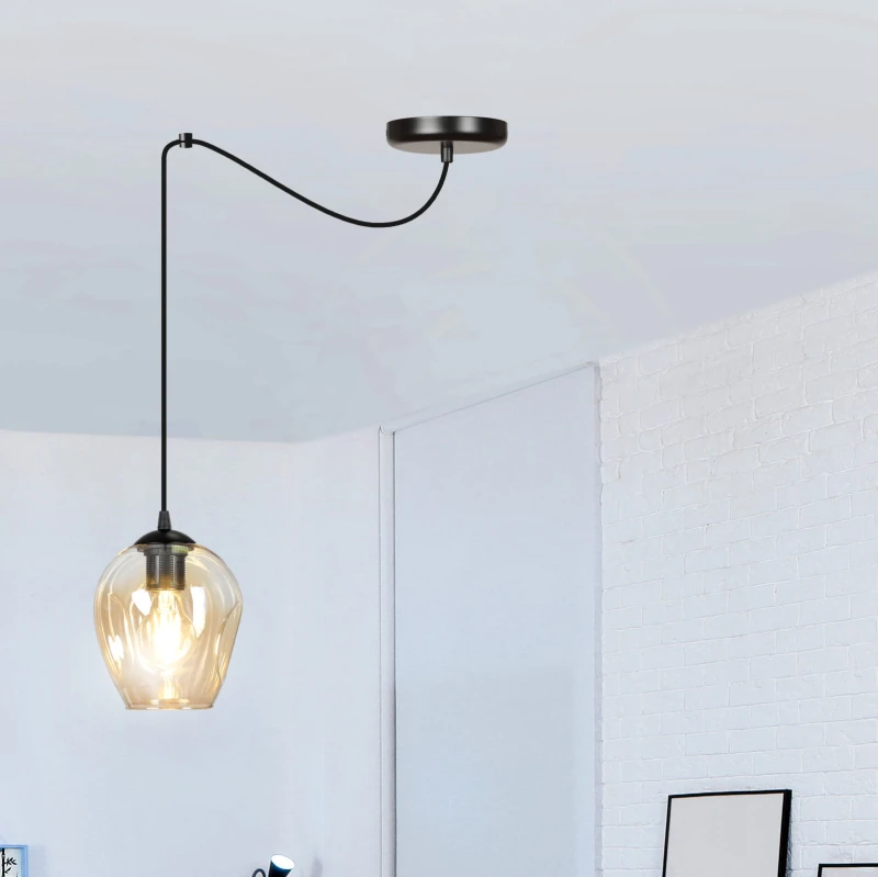 LEVEL 1 BL MIODOWY 758/1 lampa wisząca klosze szklane kule regulowana nowoczesna 10