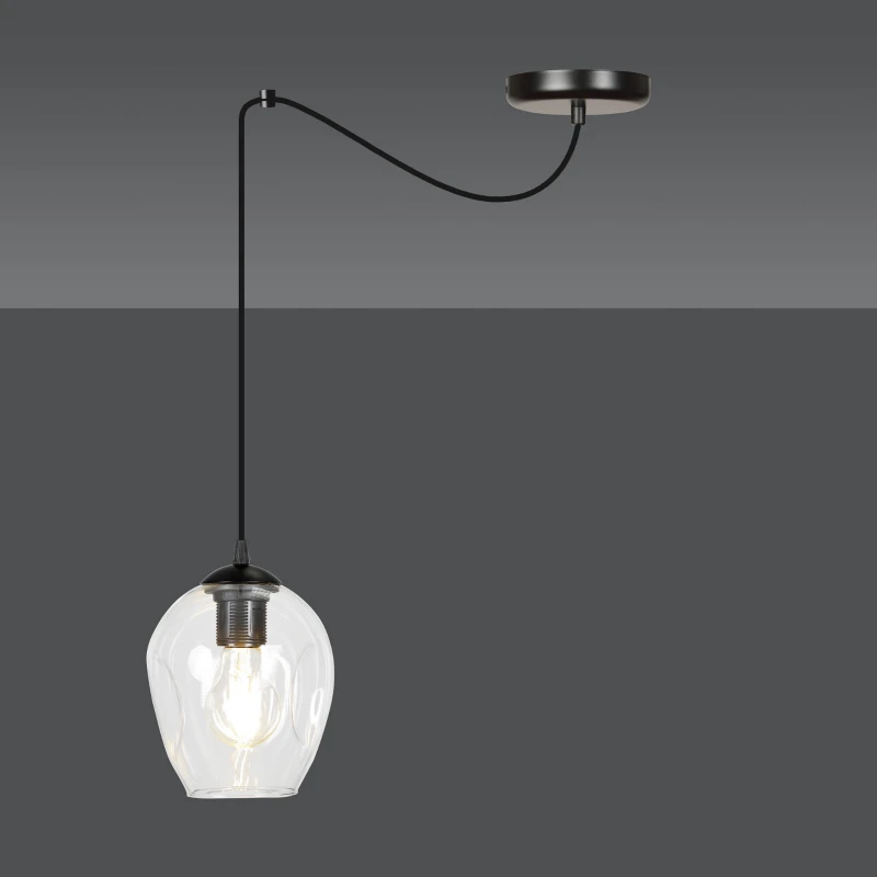 LEVEL 1 BL TRANSPARENT 756/1 lampa wisząca klosze szklane kule regulowana nowoczesna 4