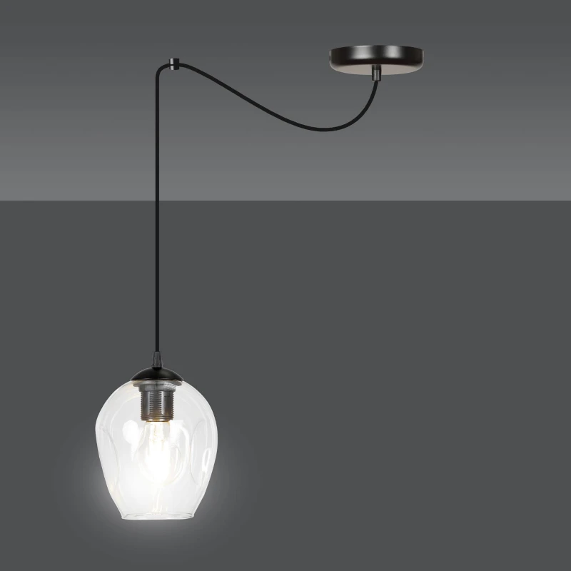 LEVEL 1 BL TRANSPARENT 756/1 lampa wisząca klosze szklane kule regulowana nowoczesna 5