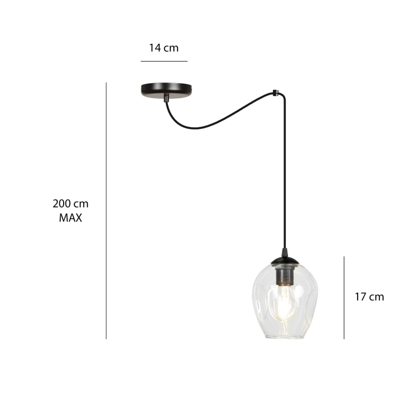 LEVEL 1 BL TRANSPARENT 756/1 lampa wisząca klosze szklane kule regulowana nowoczesna 6