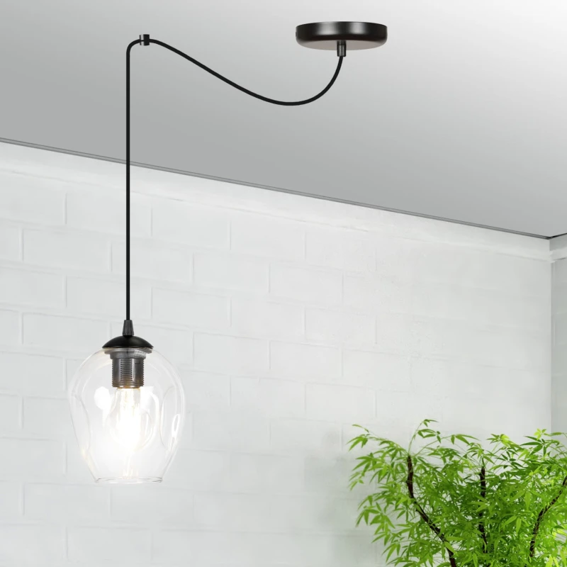 LEVEL 1 BL TRANSPARENT 756/1 lampa wisząca klosze szklane kule regulowana nowoczesna 8