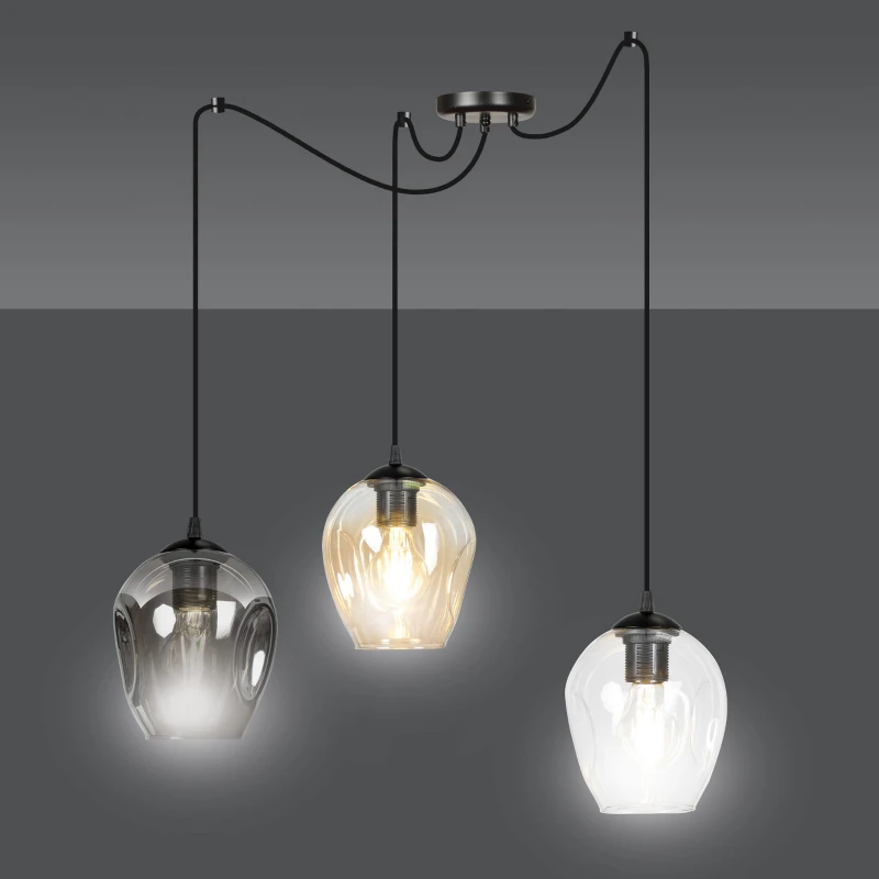 LEVEL 3 BL MIX 759/3 lampa wisząca klosze szklane kule regulowana nowoczesna 1
