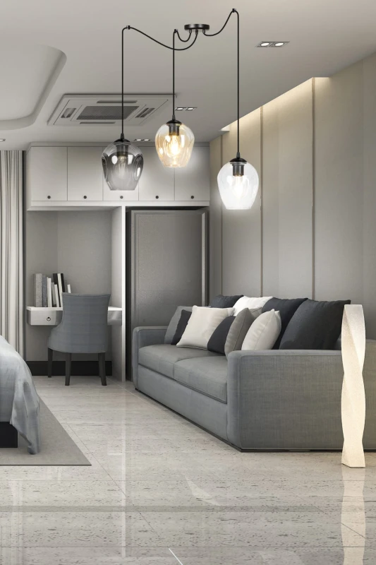 LEVEL 3 BL MIX 759/3 lampa wisząca klosze szklane kule regulowana nowoczesna 10