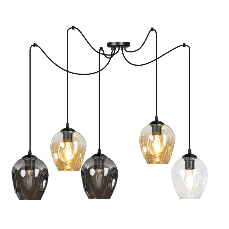 LEVEL 5 BL MIX 759/5 lampa wisząca klosze szklane kule regulowana nowoczesna 1