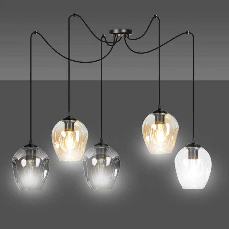 LEVEL 5 BL MIX 759/5 lampa wisząca klosze szklane kule regulowana nowoczesna 7