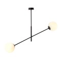 Lampa sufitowa LINEAR 2 BLACK/OPAL czarna z kloszami 1