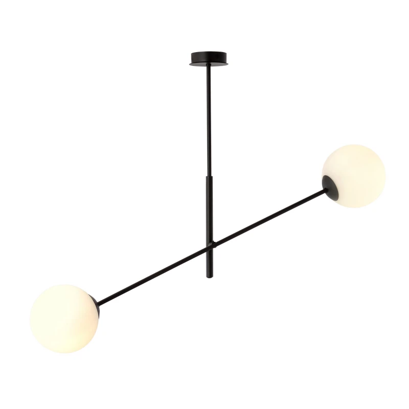 LINEAR 2 BLACK/OPAL 1169/2 lampa sufitowa żyrandol nowoczesny klosze