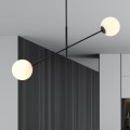 Lampa sufitowa LINEAR 2 BLACK/OPAL czarna z kloszami 3