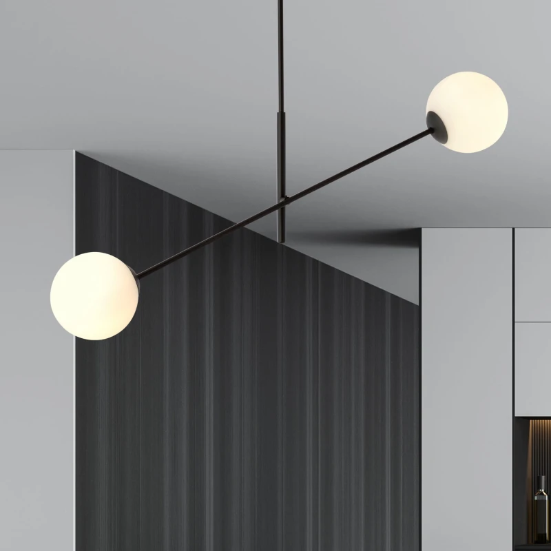 LINEAR 2 BLACK/OPAL 1169/2 lampa sufitowa żyrandol nowoczesny klosze 2