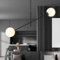 Lampa sufitowa LINEAR 2 BLACK/OPAL czarna z kloszami 4