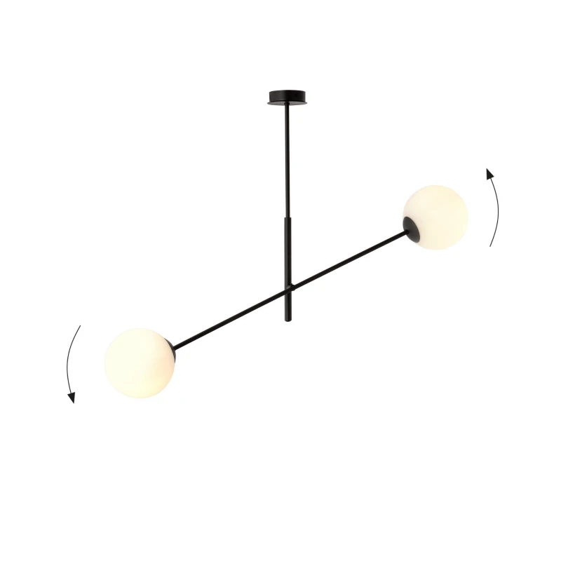 LINEAR 2 BLACK/OPAL 1169/2 lampa sufitowa żyrandol nowoczesny klosze 4