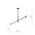 Lampa sufitowa LINEAR 2 BLACK/OPAL czarna z kloszami 6