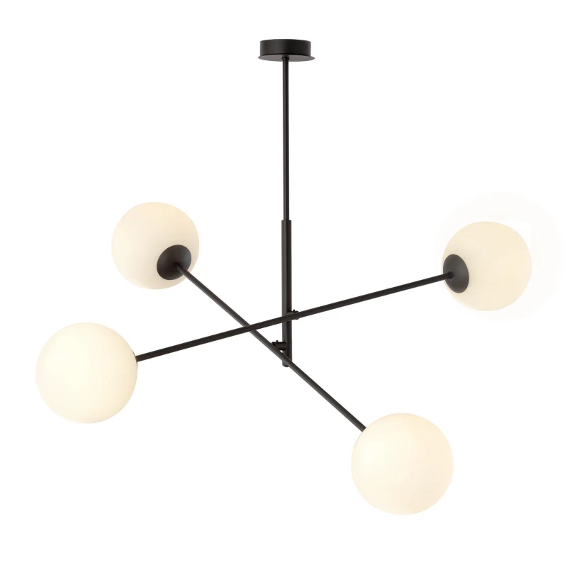 LINEAR 4 BLACK/OPAL 1169/4 lampa sufitowa żyrandol nowoczesny klosze