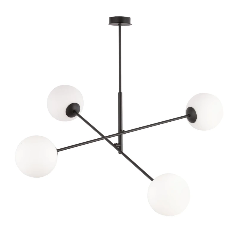 LINEAR 4 BLACK/OPAL 1169/4 lampa sufitowa żyrandol nowoczesny klosze 1