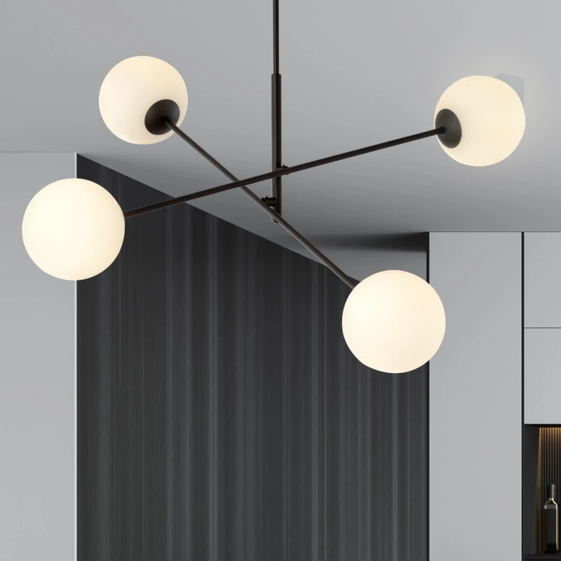 LINEAR 4 BLACK/OPAL 1169/4 lampa sufitowa żyrandol nowoczesny klosze 2