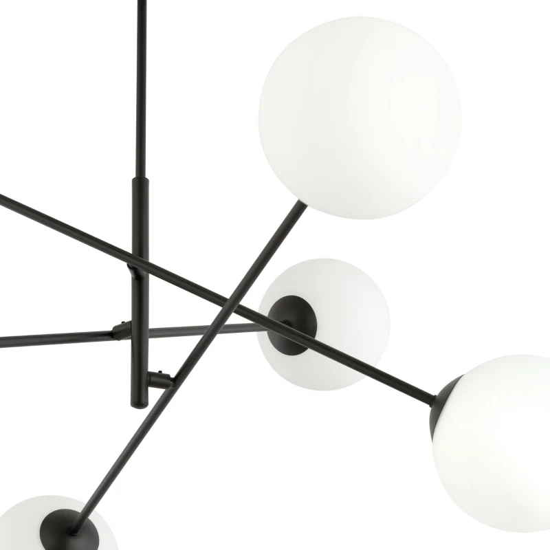 LINEAR 6 BLACK/OPAL 1169/6 lampa sufitowa żyrandol nowoczesny klosze 4